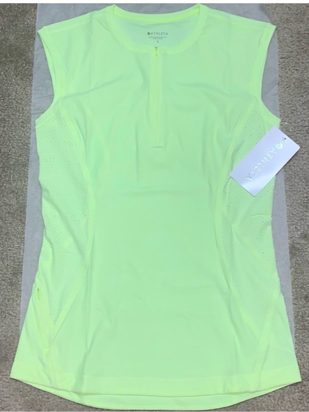 NWT Athleta Small Pacifica II 1/4 Zip Contoured UPF Protected Tank Top in ALYL - Picture 9 of 9